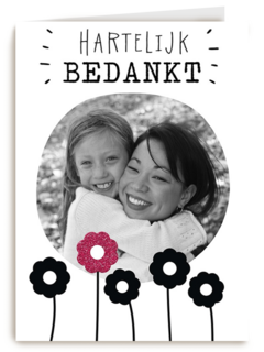bedankt met vijf bloemen
