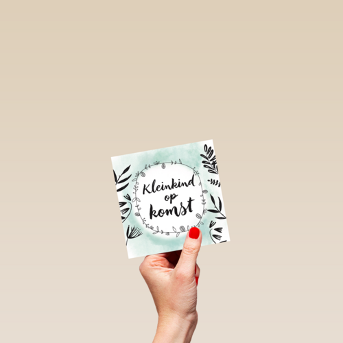 botanical kaart kleinkind op komst jongen