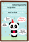 Verjaardagskaart te laat met panda