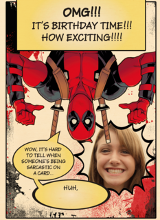 Deadpool sarcastic birthday card