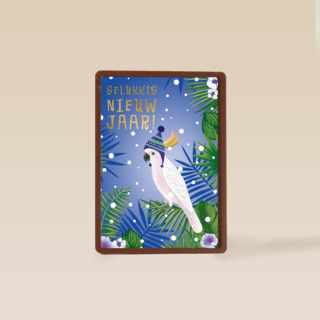 nieuwjaarskaart gelukkig nieuwjaar kaketoe