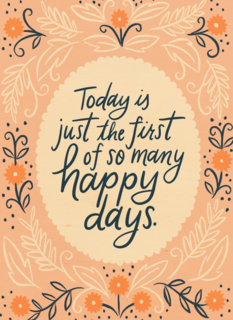 Trouwkaart Engels Today is just the first of so many happy days