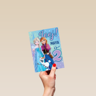 Frozen verjaardagskaart 2 jaar Elsa Anna