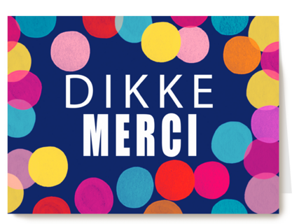 dikke merci met gekleurde confetti