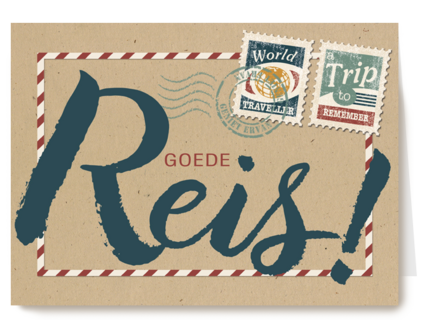restyle reizen kaart met de tekst goede reis
