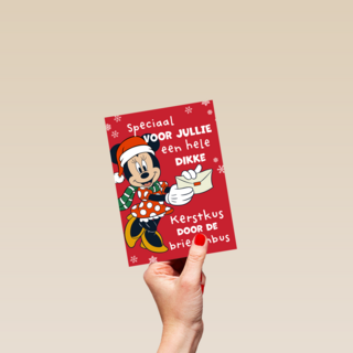 Minnie Mouse kerstkus door de brievenbus