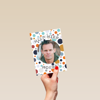 Hiep Hiep Hoera fotokaart man