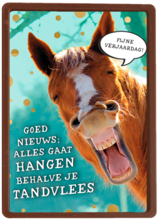 Goed nieuws alles gaat hangen verjaardagskaart