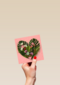 Blanco kaart roze hart bloem
