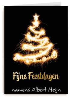 kerstkaart met lichtgevende kerstboom