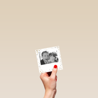 fotokaart vierkant zij en hij gaan trouwen