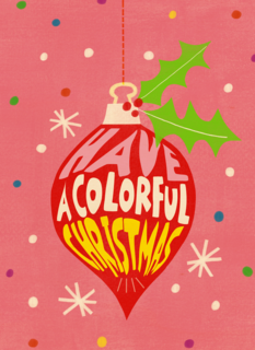 Kerstkaart hip have a colorful Christmas