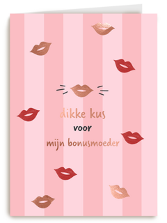 Moederdag dikke kus roze