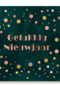 gelukkig nieuwjaar met metalen bolletjes