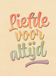 trouwkaart met liefde voor altijd in regenboog