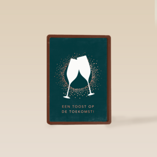 Kerstkaart zakelijk Champagneglazen