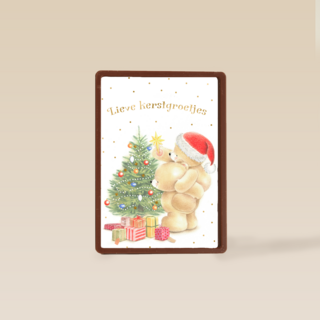 Kerstkaart foreverfriends kerstboom optuigen