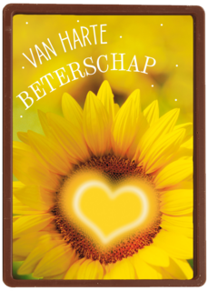 Beterschapskaart zonnebloem met hart