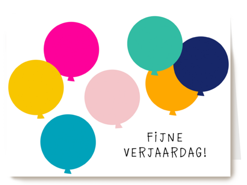 verjaardag kaart stijlvol ballonnen fijne verjaardag