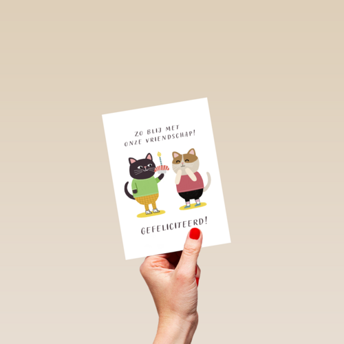 verjaardagskaart met sushi voor een kat
