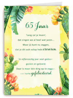 Verjaardagskaart 65 jaar Lang zal je leven More than words