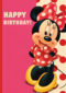 minnie mouse in jurk met rode stippen