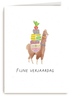 Lama verjaardagskaart fijne verjaardag