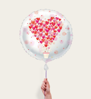 Ballon Turnowsky Bloemen Hartjes Rood