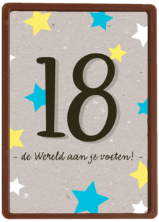 Verjaardagskaart 18 de wereld aan je voeten