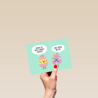 Paaskaart met grappige Paaseitjes
