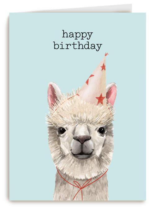 verjaardag kaart hip happy birthday lama alpaca