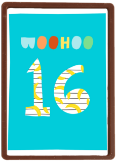 Verjaardagskaart woohoo 16 tiener jongen