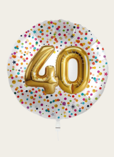 Ballon 40 jaar Confetti Goud 