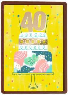 Verjaardagskaart 40 met taart