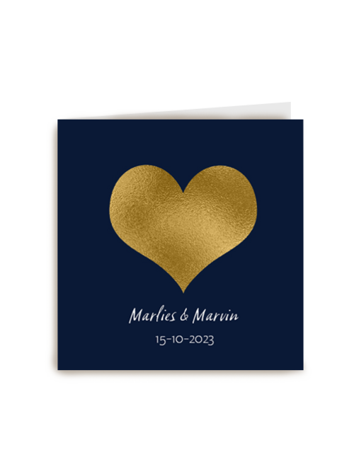valentijnskaart stijlvol trouwdag gouden hart