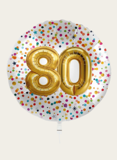 Ballon 80 jaar Confetti Goud 