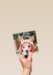 Kerstkaart klassiek hond met gewei