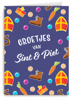 groetjes van sint en piet met veel strooigoed