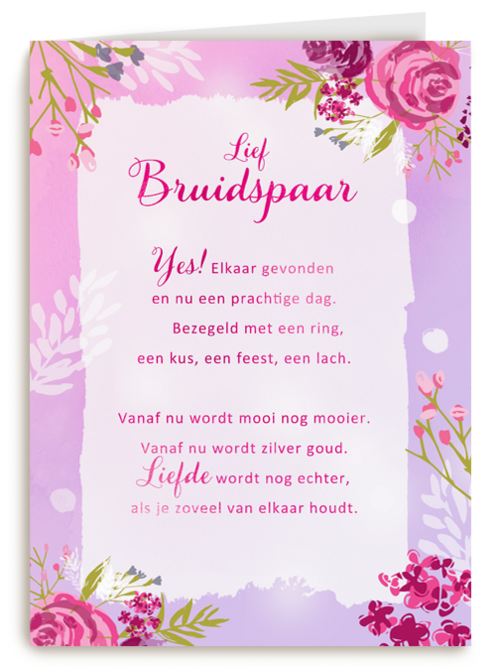 Huwelijkskaart pas getrouwd More than words