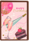 verjaardag kaart happy birthday taart en bubbels
