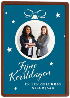 zakelijke kerstkaart met kerstbal met fotokader