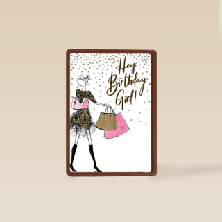 Verjaardagskaart tiener meisje en jonge vrouw Hey birthday girl