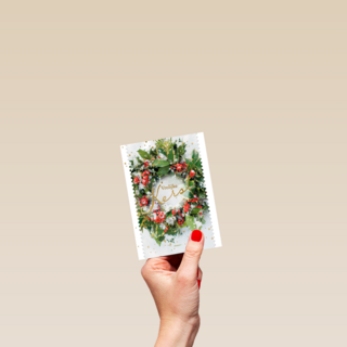 Kerstkaart kerstkrans vrolijke kerst