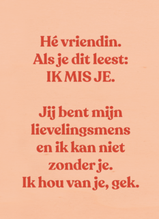 Vriendschapskaart vrouw missen powervrouw