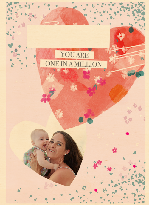 moederdag fotokaart hart you are one in a million