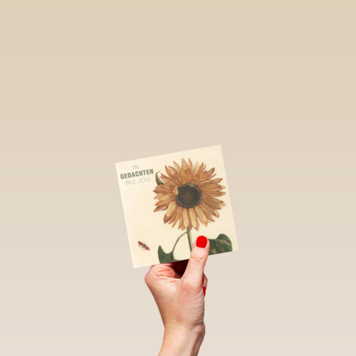 studio art kaart van schilderij zonnebloem in gedachten bij je
