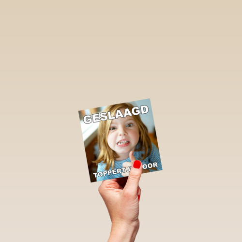 geslaagd kaart toppertje hoor