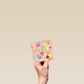 Kaart flowers by Marjolein Bastin goud vlinders blanco