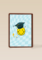 Geslaagd smiley blauw