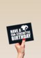 Verjaardagskaart man Snoopy fan stache tic birthday
